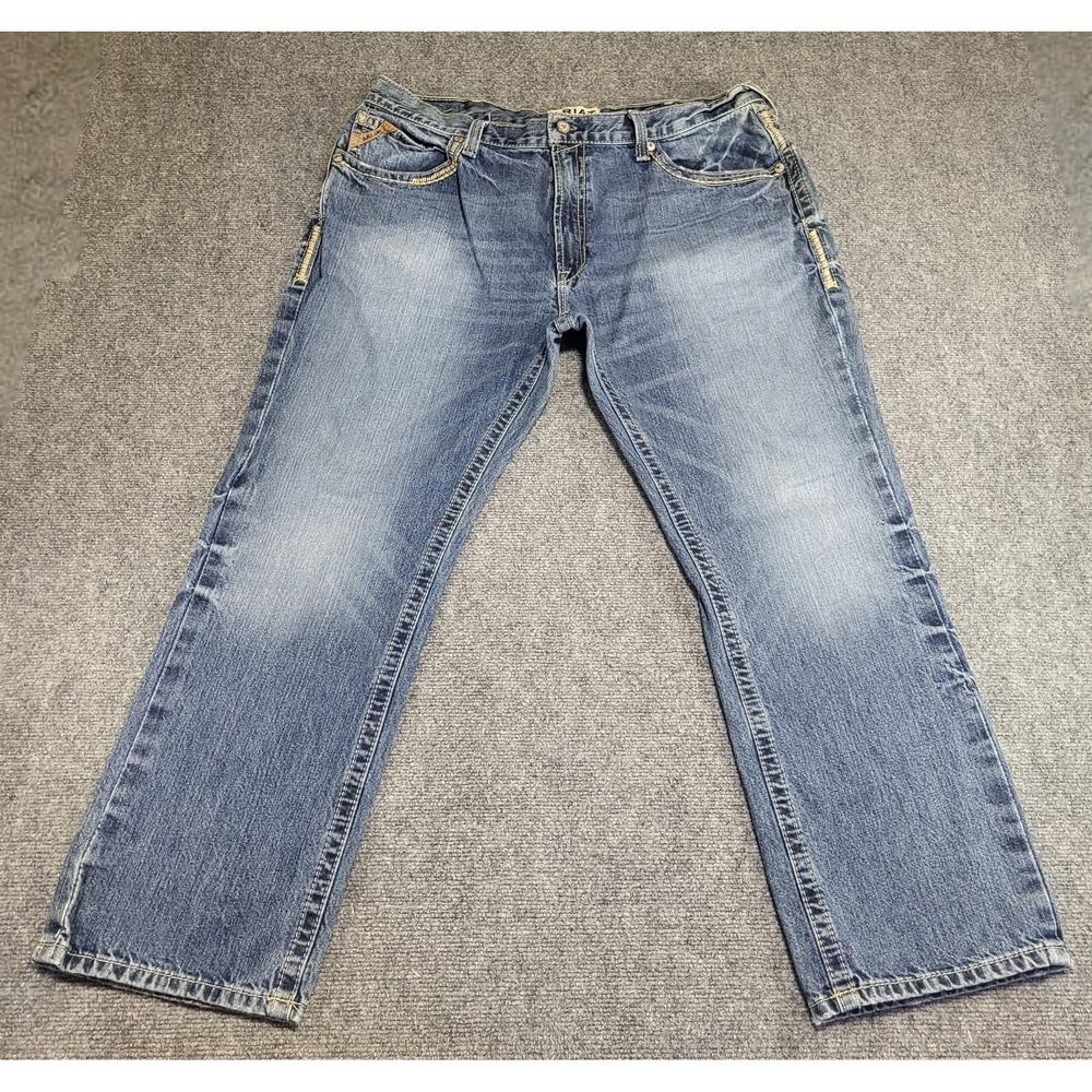 Ariat M5 Slim Gambler Stackable Straight-Leg Denim Blue Jeans Men's Size 40Wx30L